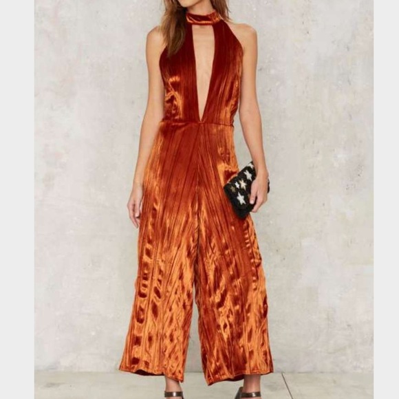 nasty gal velvet jumpsuit