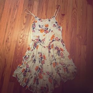 Floral dress with lace up detail in back