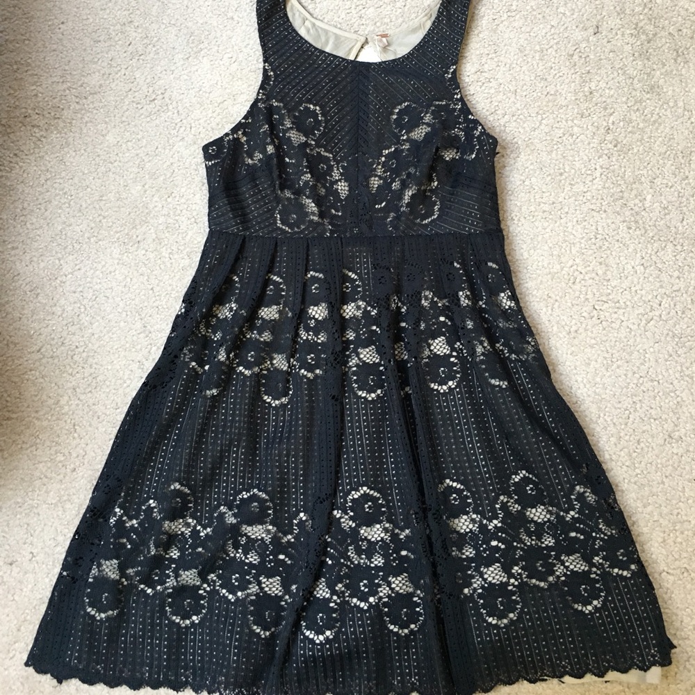 Free People Black Lace Dress NWT
