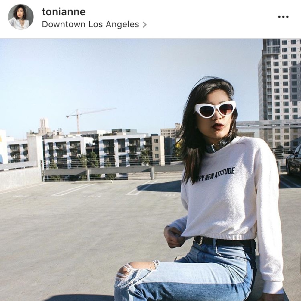 Happy New Attitude crop top sweater