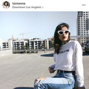 Happy New Attitude crop top sweater