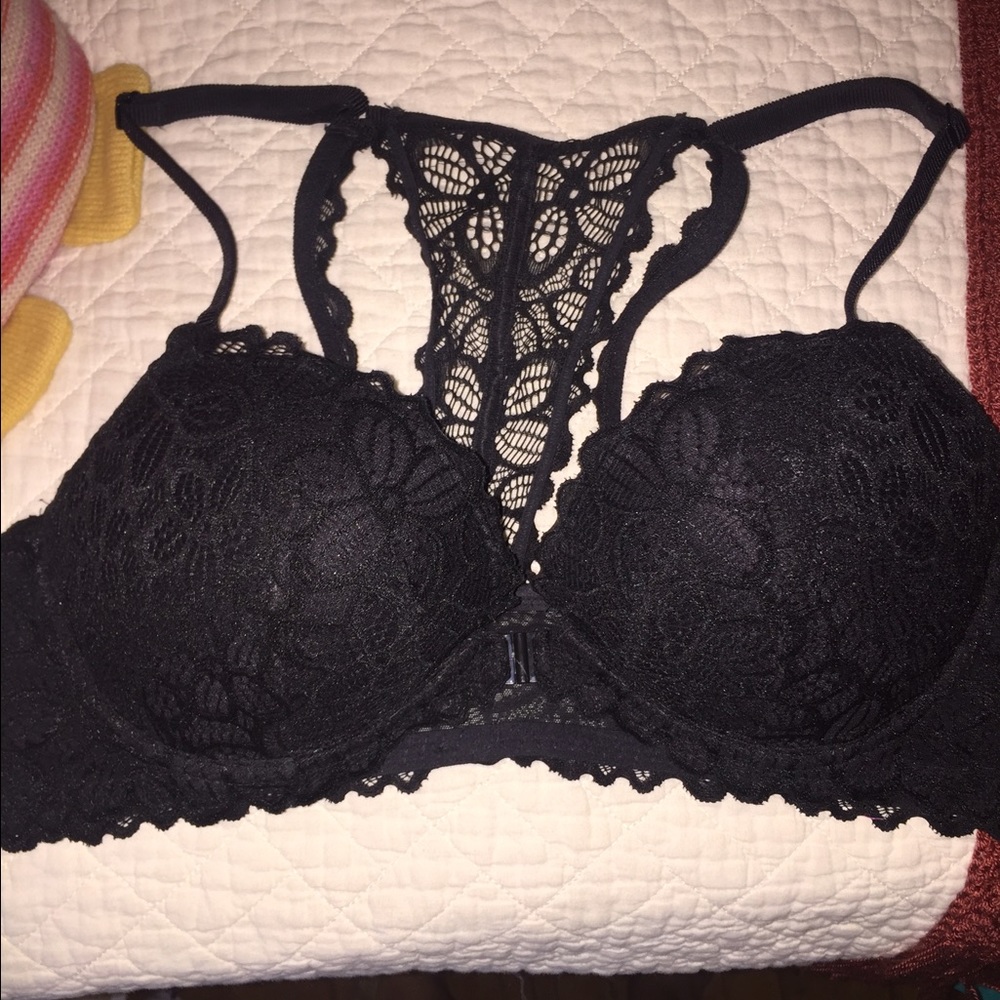 PINK Victoria's Secret black push-up bralette 36C