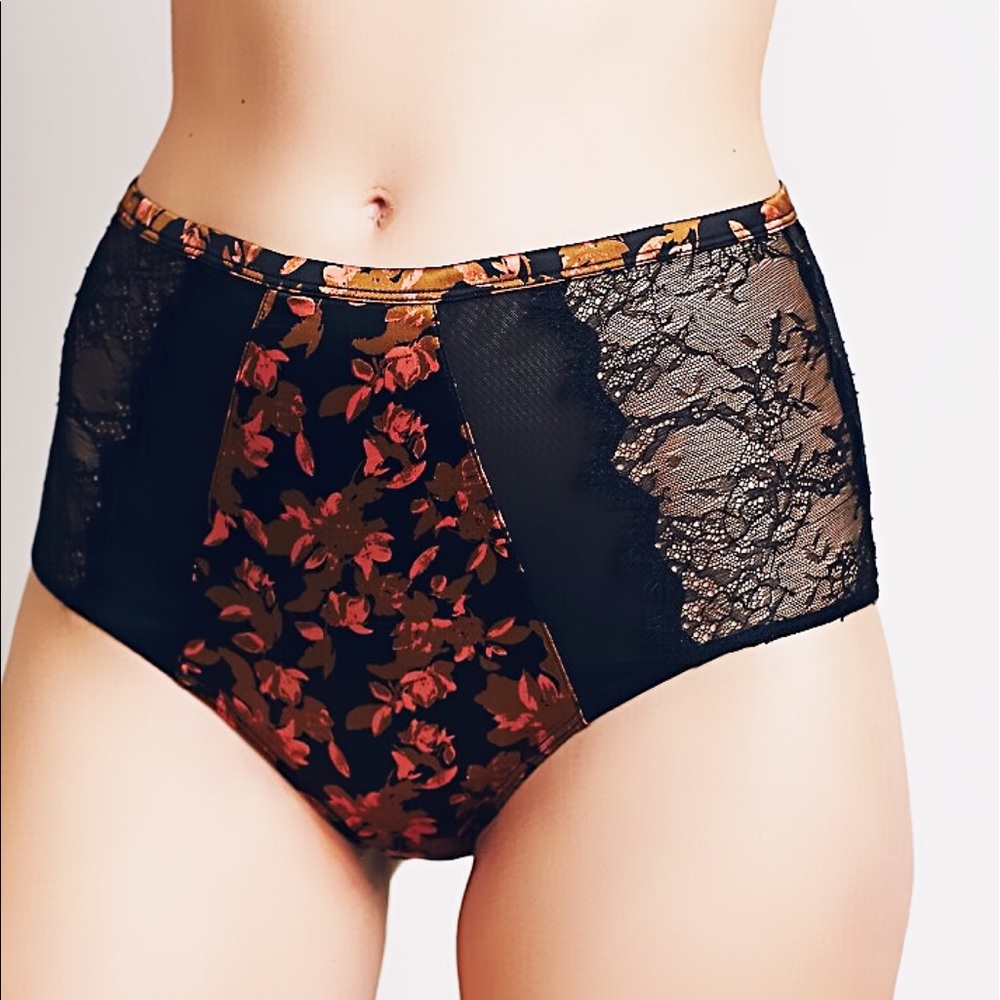 Free People Dark Bloom High Waisted Panties