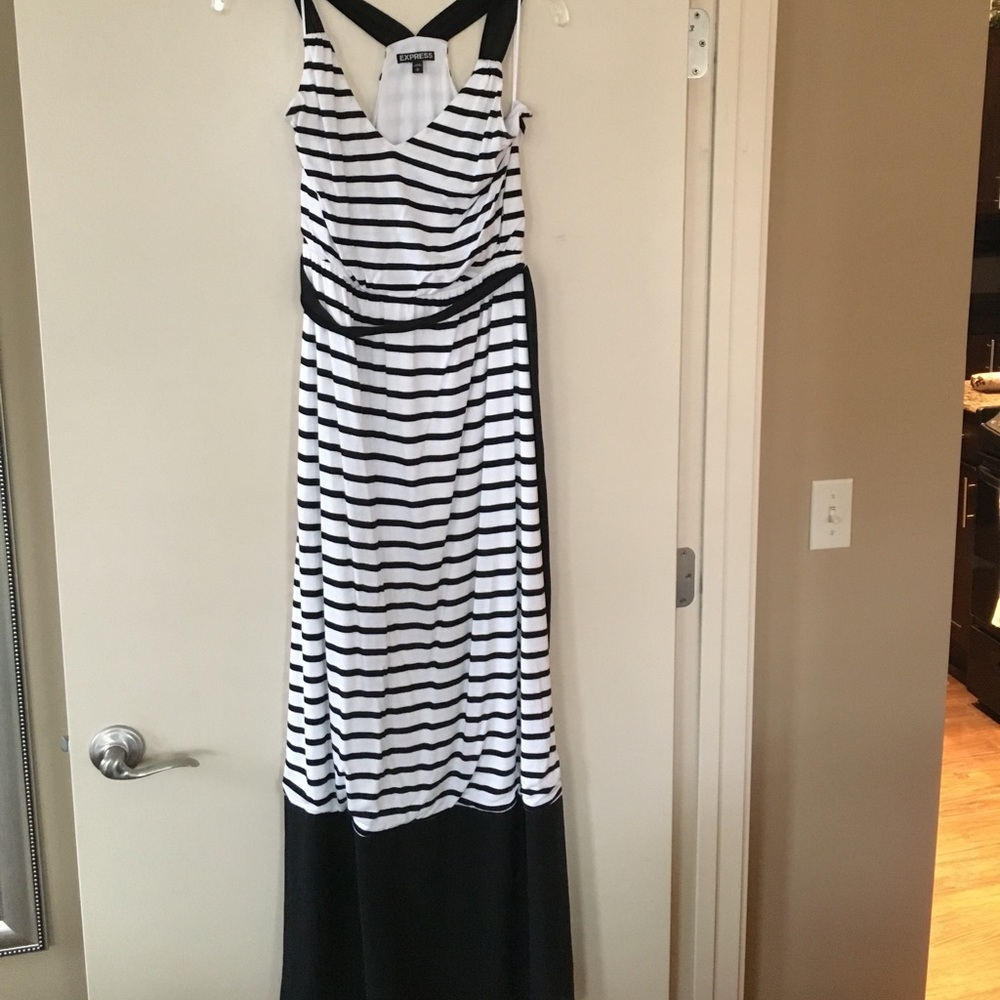 Black & white stripe Express maxi dress