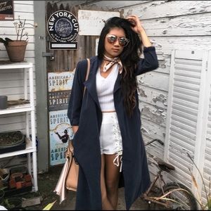 American Apparel Dark Blue Trench Coat