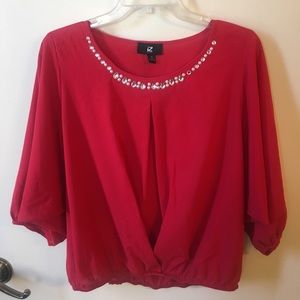 Red Bedazzled Blouse