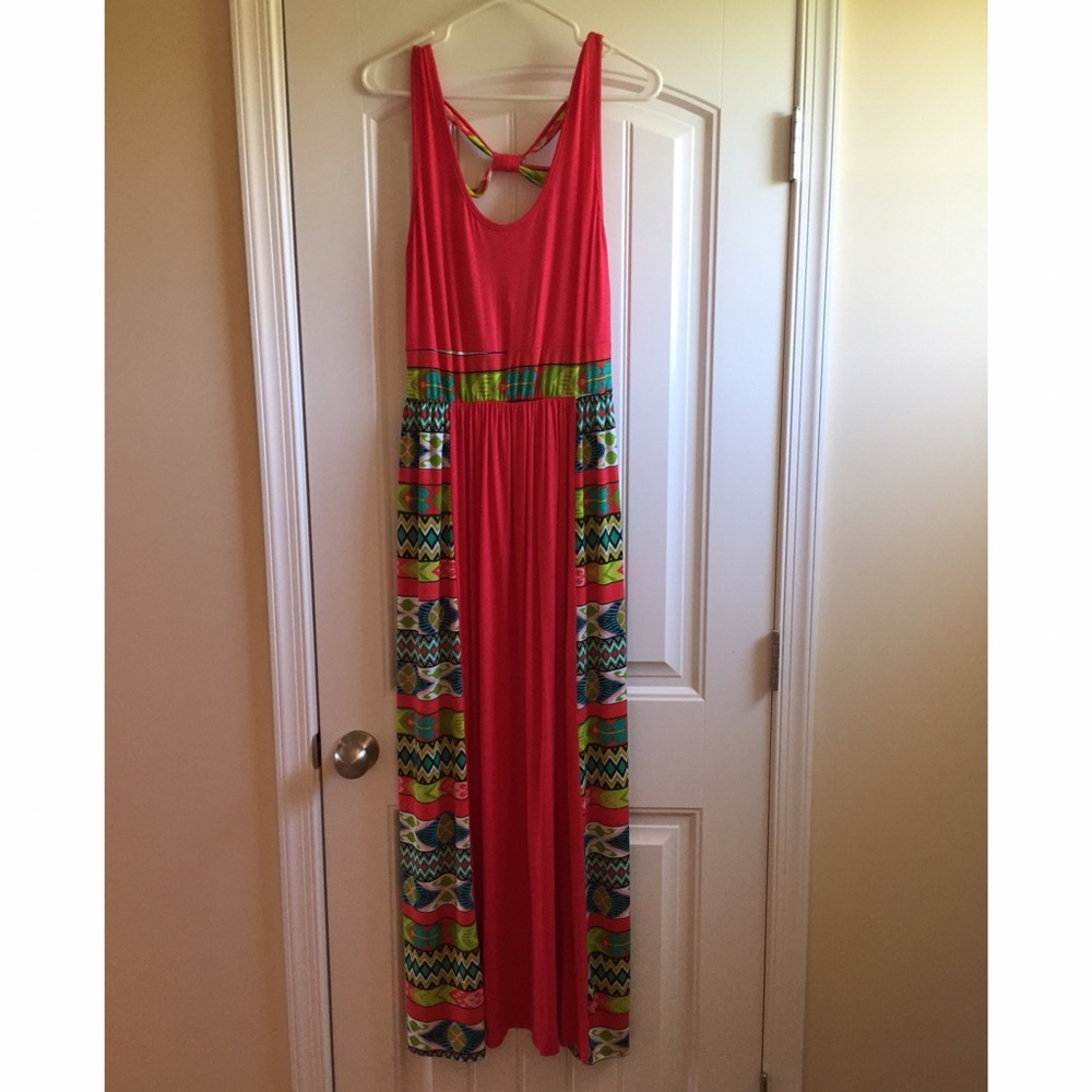 Coral Aztec Maxi