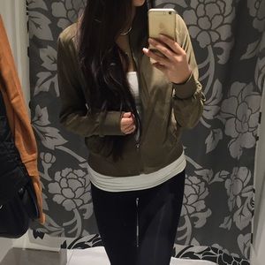 Olive bomber jacket