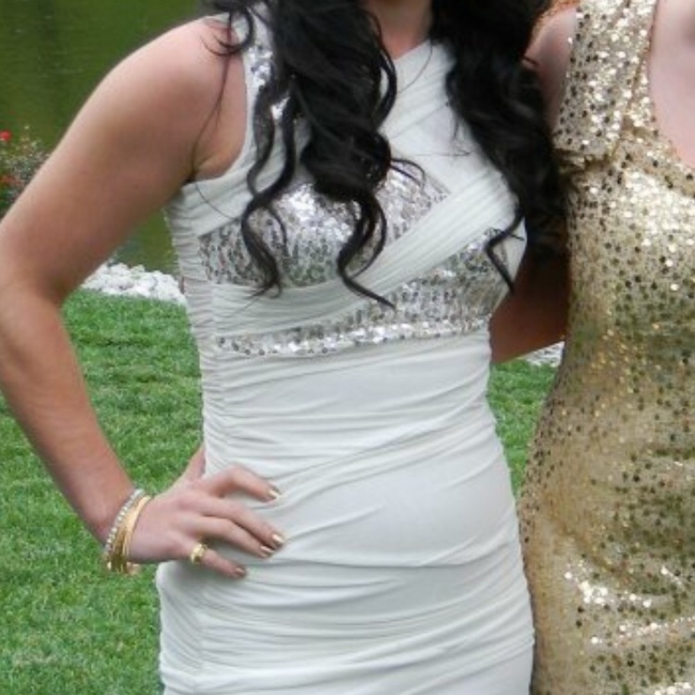 White and gold dress
