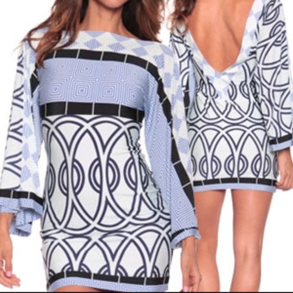 Navy print dress