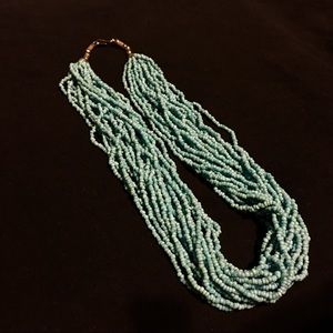 Chunky Light Blue Beaded Necklace