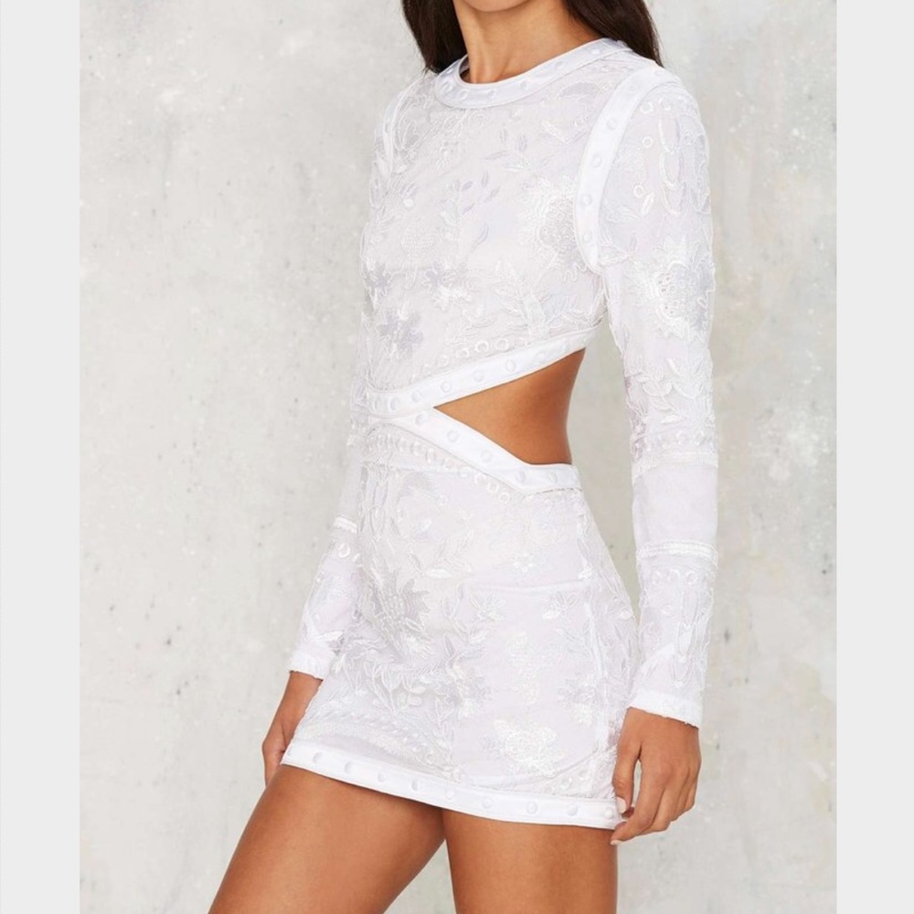 Nasty Gal White Felicity Cutout Dress - Picture 1 of 4