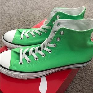 High Top Neon Green Converse (All Stars)