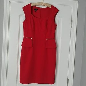 Red peplum dress