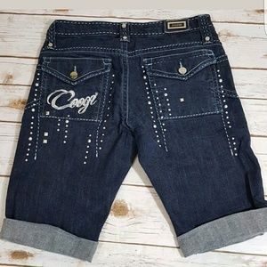 Coogi Australia Heavy Stitched Bling Jean Shorts