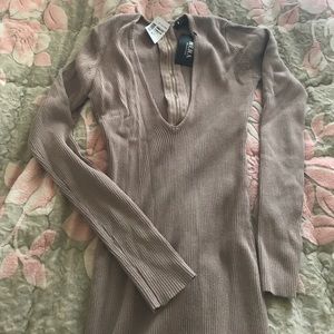 Sexy long sleeve jumpsuit body suit mocha