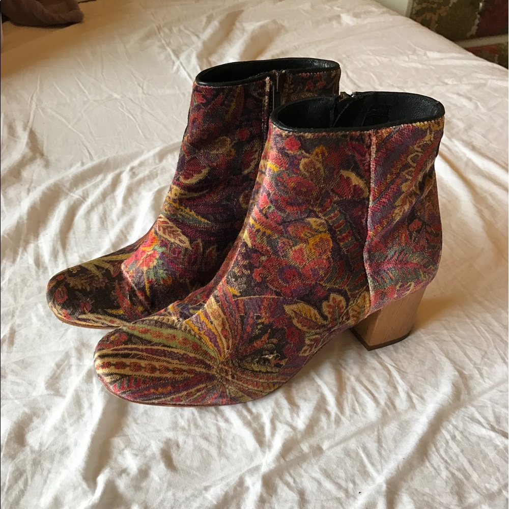 Hudson x Liberty of London Velvet Ankle Boots