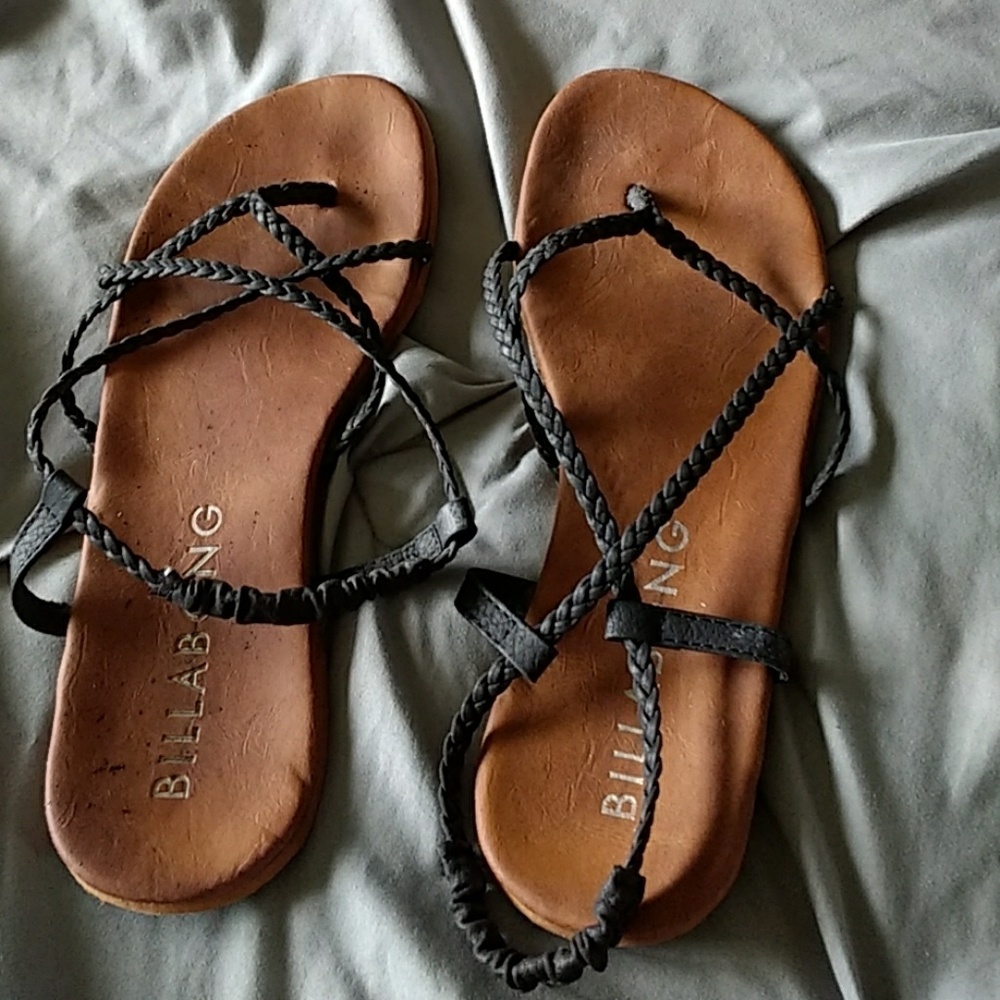 Billabong strappy sandals size 9, 8.5 fit