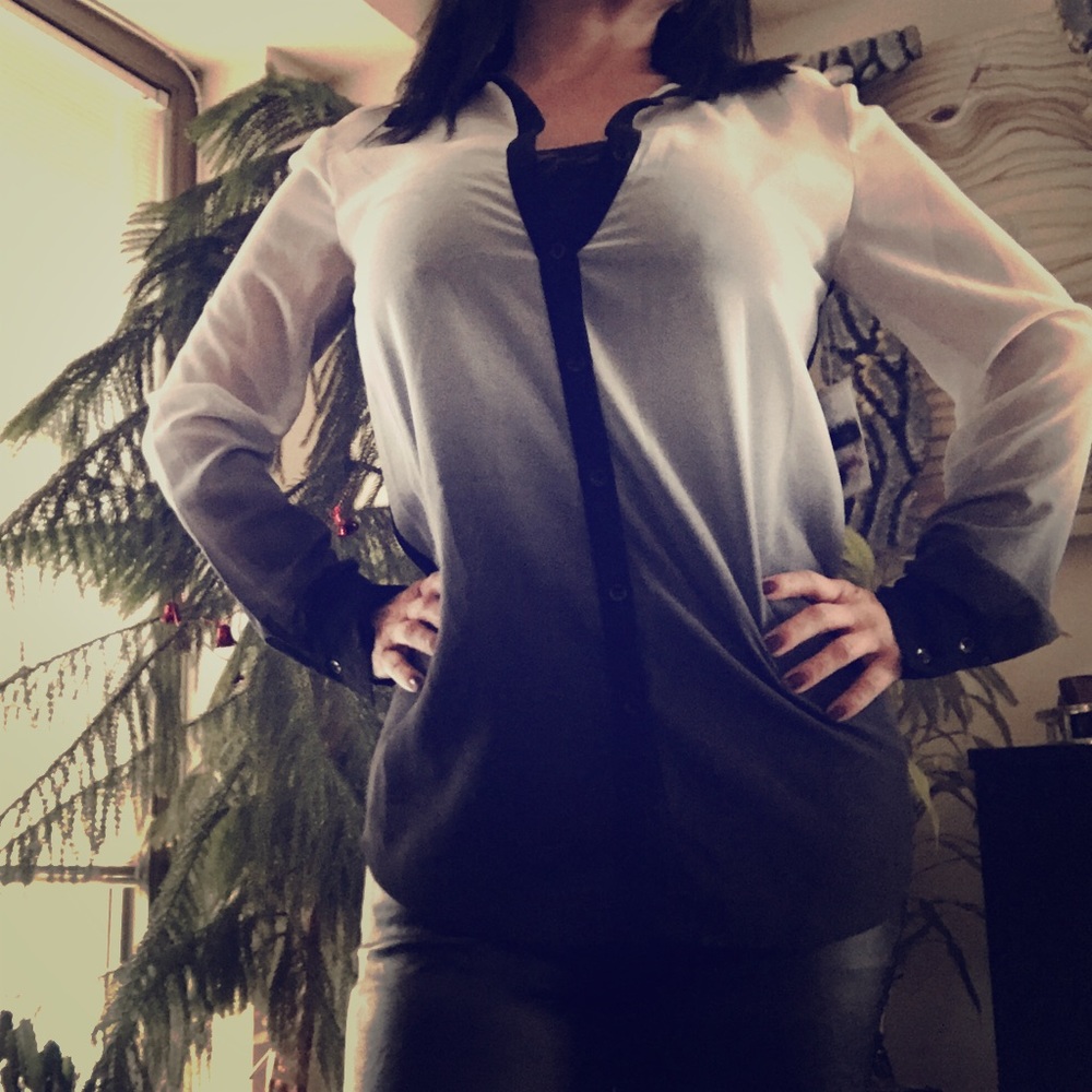 Ombré White and Black Shirt
