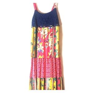 Boho Style Summer Dress with crochet top Size XL