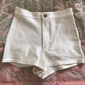 American apparel white pearl disco shorts xs