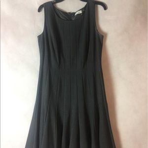 Grey Calvin Klein  A-Line Pleated Dress Size 12