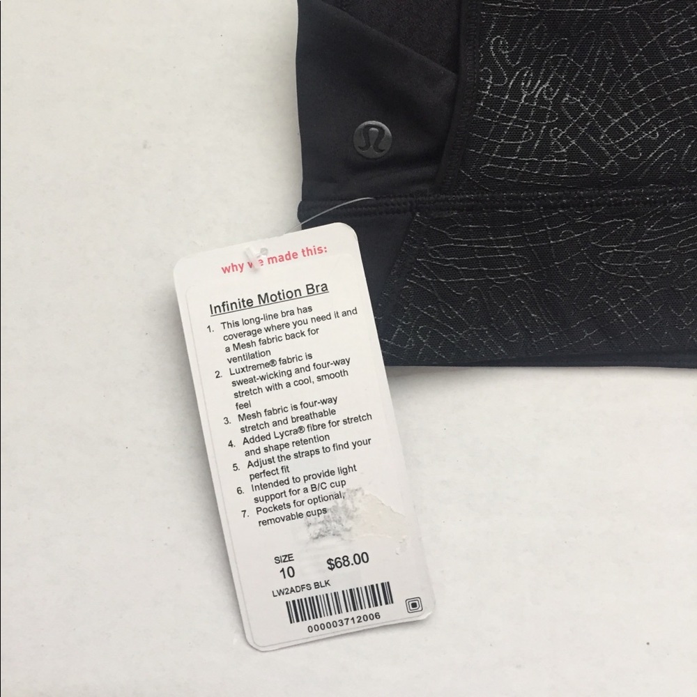 * NWT LULULEMON INFINITE MOTION BRA * - Picture 7 of 7