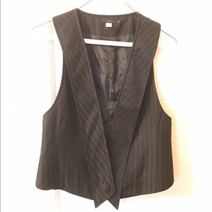 Lux Black Button Front Vest