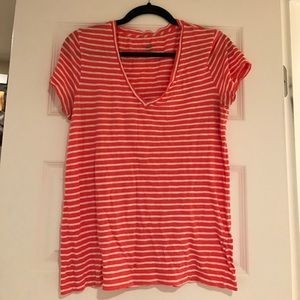 Coral/white striped J. Crew Vintage Cotton tee