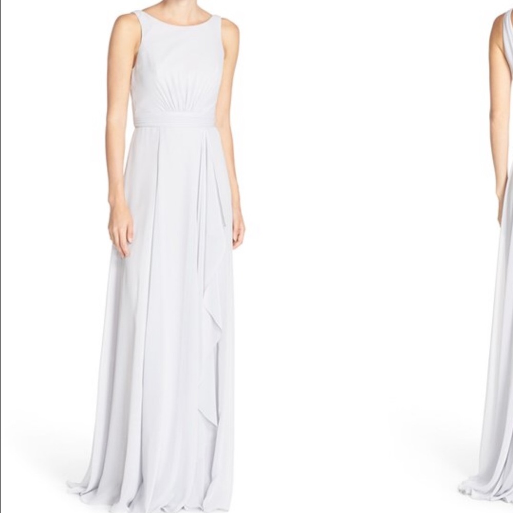 Amsale Rory Gown Dove Grey