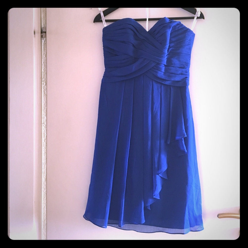 David's Bridal crinkle chiffon dress