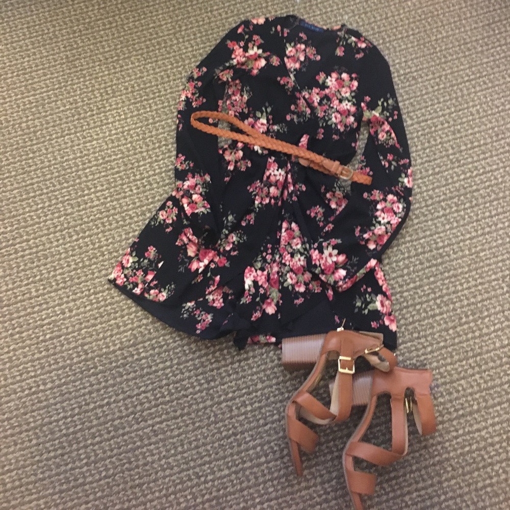 Floral Romper with Belt