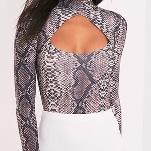 Misguided snake print bodysuit