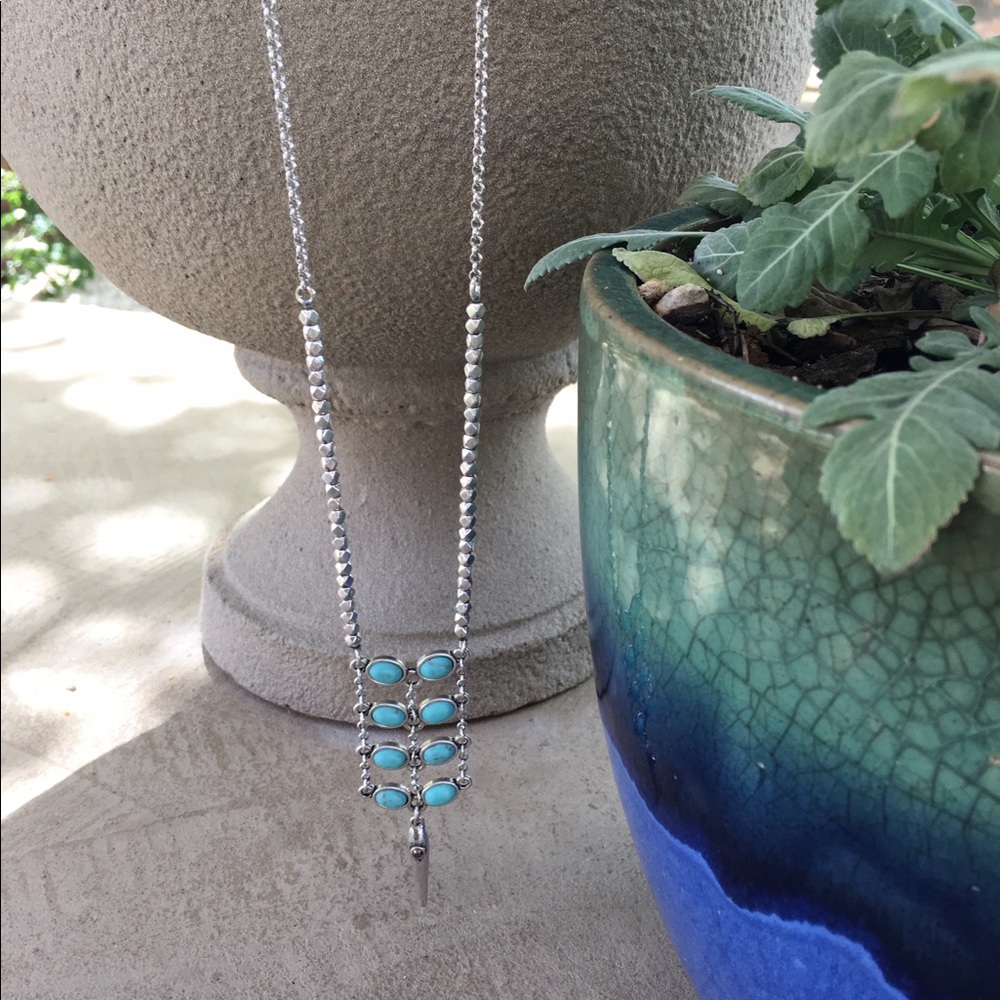 Lucky Brand turquoise and silver necklace