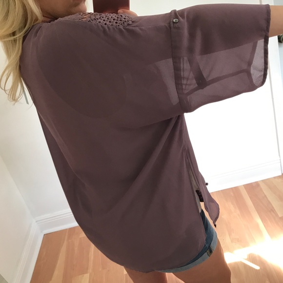 LAST - Dusty mauve lace cardigan - Picture 3 of 4