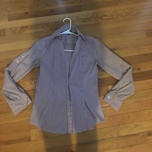 Striped button down blouse