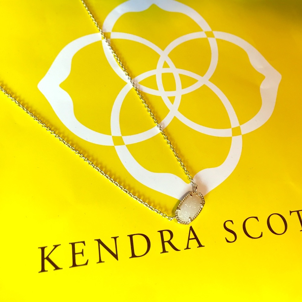Kendra Scott 'Elisa' Necklace! Gold w/ White Drusy