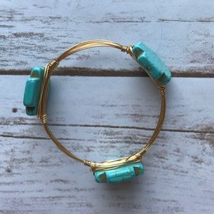 Turquoise cross stacking bracelet