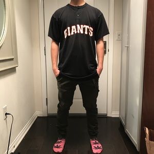 Majestic brand giants henley tee