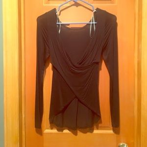 Tobi long sleeve open back top