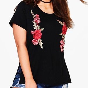 Boohoo Plus Embroidered Top