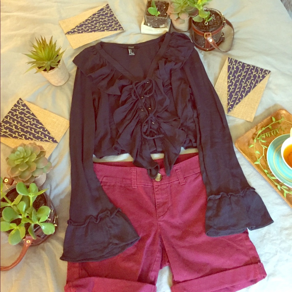 Forever 21 Peasant Crop Top