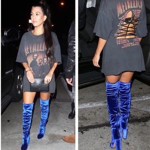 Jeffrey Campbell Blue Velvet OTK boots