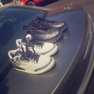 Tim Duncan's Jordan's smoked grey and black