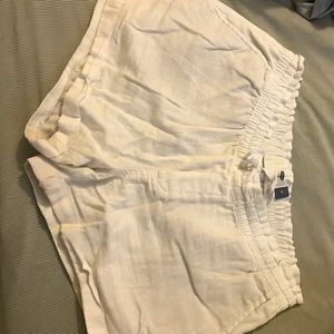 White canvas shorts