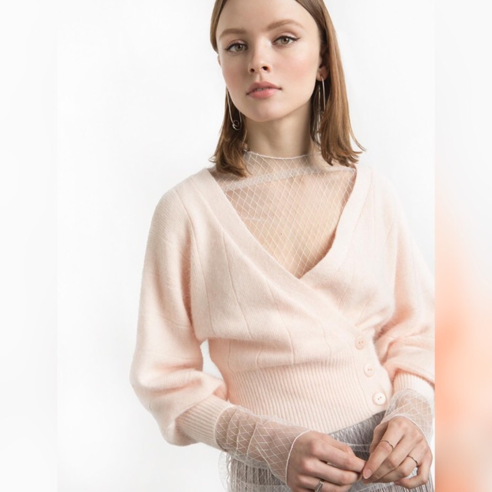 Pixie Market Sheer Lace Mesh Fishnet Layering Top