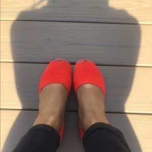 Franco Sarto Venezia Red Peep Toe Flats