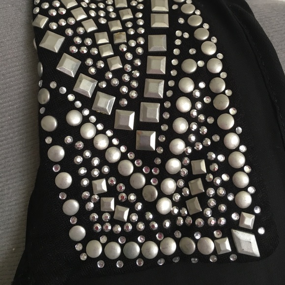 Studded Sheer Black Sleeveless Blouse - Picture 2 of 5