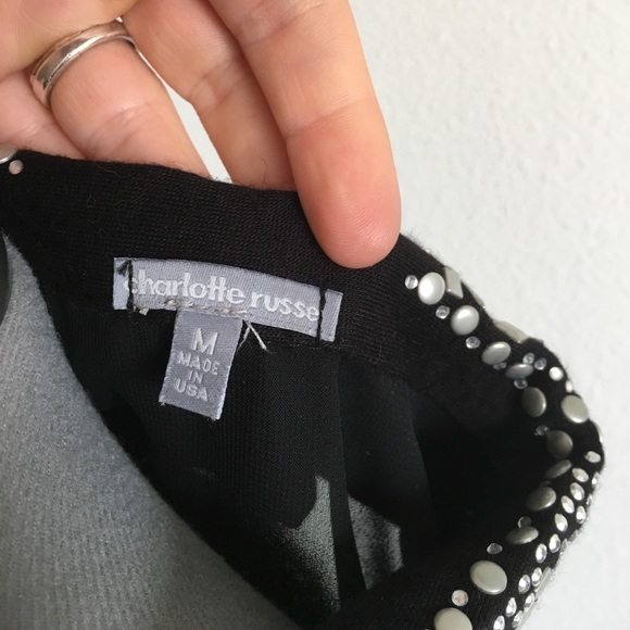 Studded Sheer Black Sleeveless Blouse - Picture 5 of 5