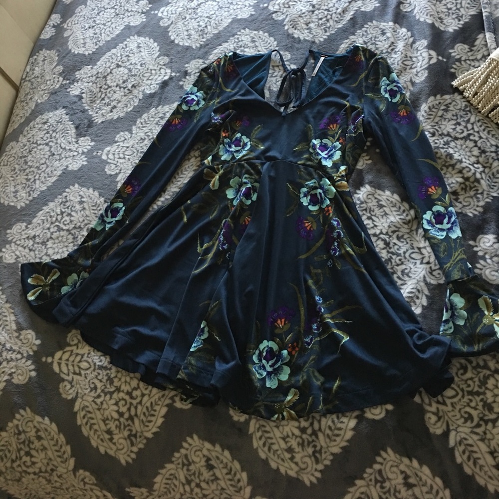 Blue flowered dress